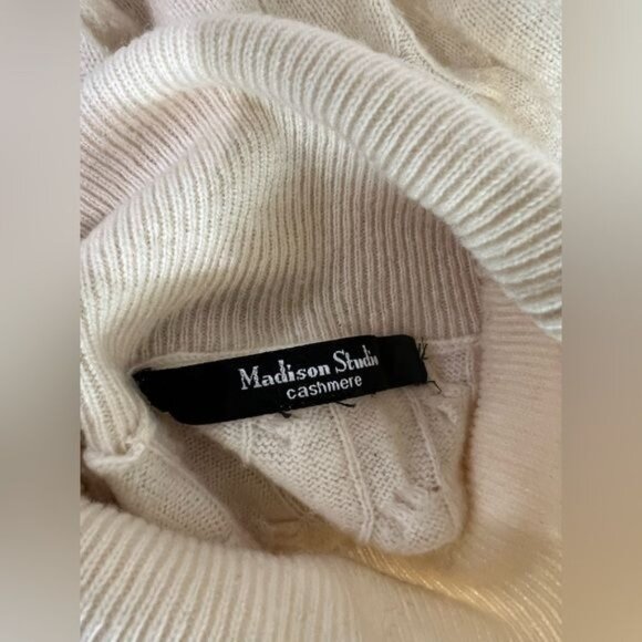 Madison Studio Cashmere Turtleneck in Cream - Picture 6 of 8